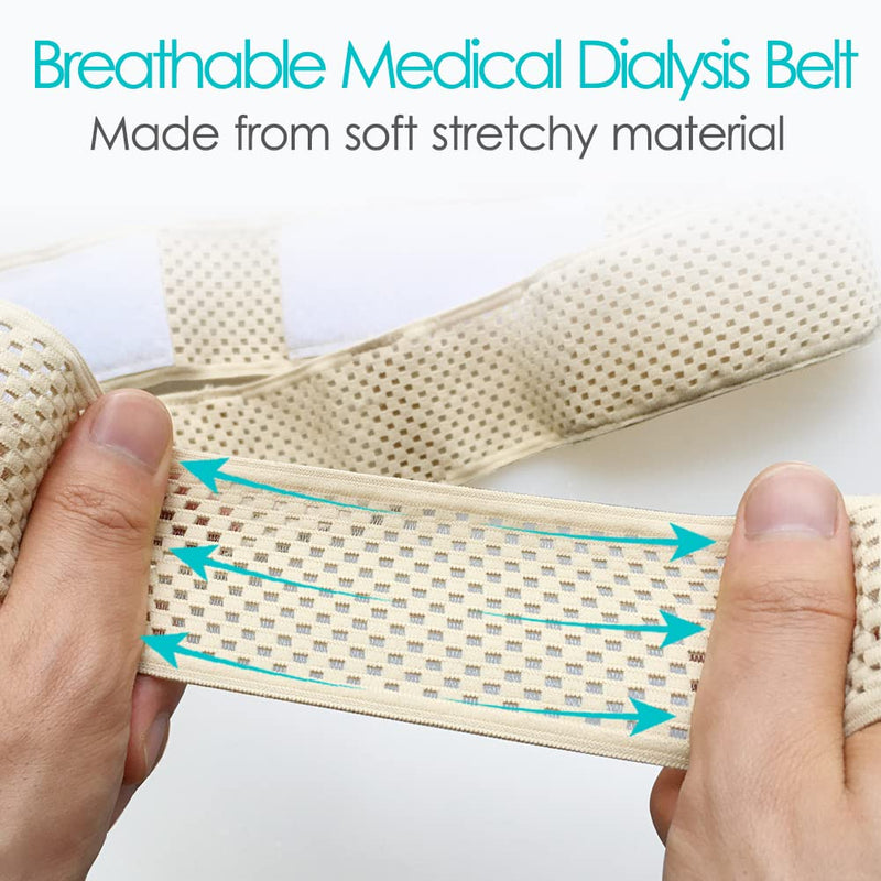 [Australia] - Mesh Breathable PD Belt Peritoneal Dialysis Catheter Accessories Supplies Soft Transfer Set Holder Protector Belts for Stomach Feeding Peg J Tube Women Men Adults Beige Medium (Pack of 1) 