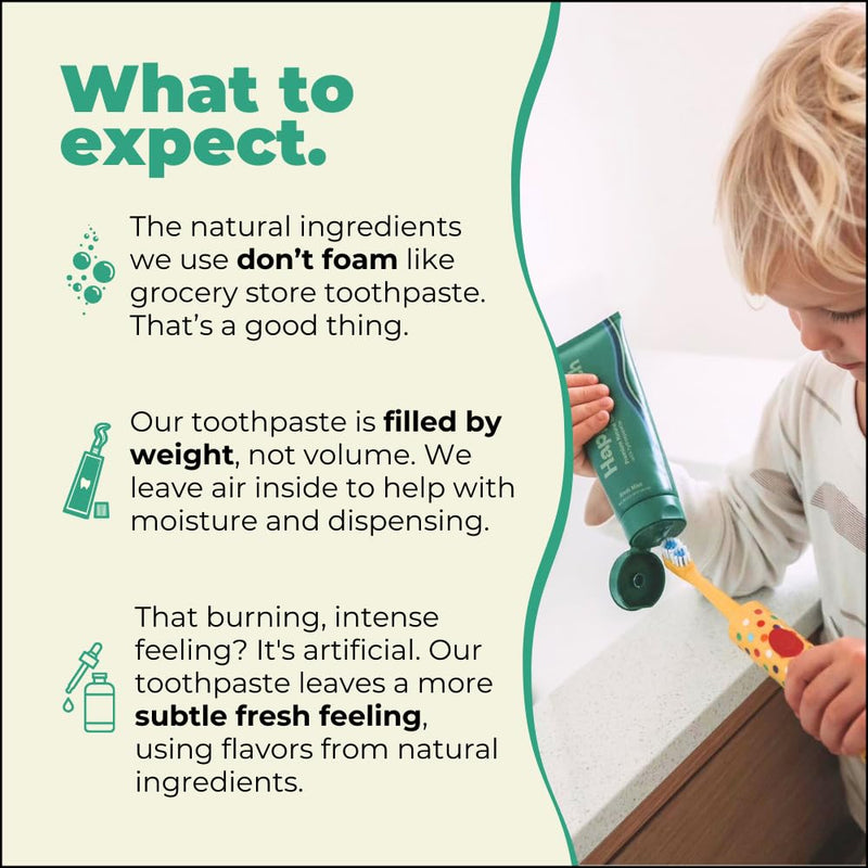 [Australia] - Happy Tooth Hydroxyapatite Toothpaste, Fluoride Free, Natural Whitening for Kids, Toddlers and Adults, SLS Free, Enamel Safe, Dentist Formulated with Clean Ingredients, Vanilla Frosting Flavor, 3.4oz 3.4 Ounce (Pack of 1) 