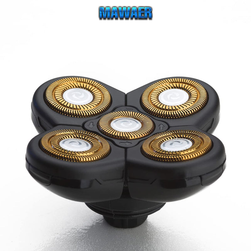 [Australia] - Universal 2PCS 5 Blades Head Shaver Replacement blades Compatible with Freedom Gold shaver and some brands. 5D Shaver Replacement Heads with Blade Cover and Cleaning Brush 