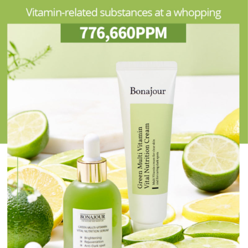 [BONAJOUR] Vegan Natural Green Multi Vitamin Serum for Face - 72% Vitamin, Anti Aging & Brightenging, Remove Dark Spot 1.18 fl. oz