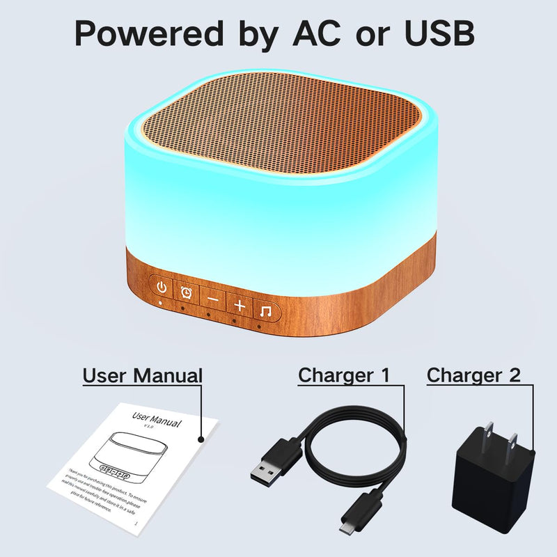 [Australia] - Sound Machine White Noise Machine with 25 Soothing Sounds 12 Colors Light with 10 Adjustable Levels 32 Adjustable Volumes 5 Timers Sleep Therapy for Adults Kids Baby Portable for Office Travel 