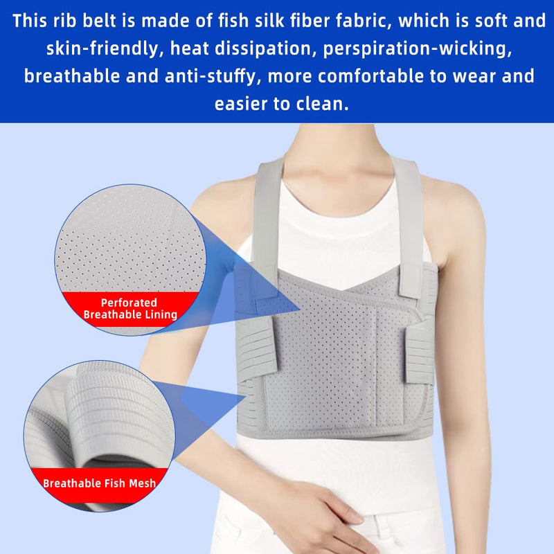 [Australia] - Rib Brace for Women,Adjustable Rib Compression Wrap with Cross Straps, Chest Support for Rib Fractures, Chest Strains, and Dislocations,Rib Braces Fixation Strap for Men (L/XL) L/XL 