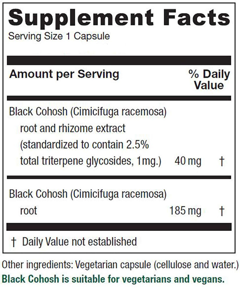 [Australia] - Vitanica Black Cohosh, Cimicifuga Extract Plus, Vegan, 60 Capsules 