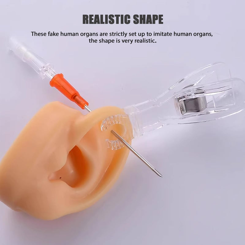 [Australia] - 7PCS Piercing Practice Body Parts,Simulation Soft Silicone Flexible Model Body Part,Ear Eye Nose Mouth Tongue and Belly Button Model,for Piercing Practice and Jewelry Display Acupuncture Teaching Tool 