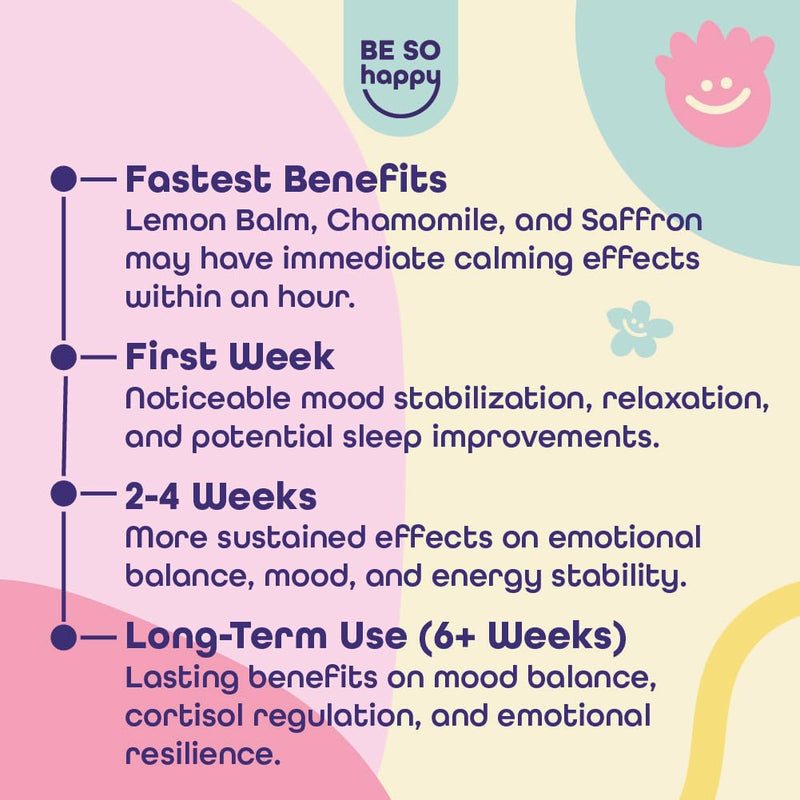 Gummies for Stress | with Saffron, Lemon Balm, Chamomile and Vitamin B6 | for a Positive Mood and Tranquility | 60 Gummies | Vegan, Gluten and Lactose Free