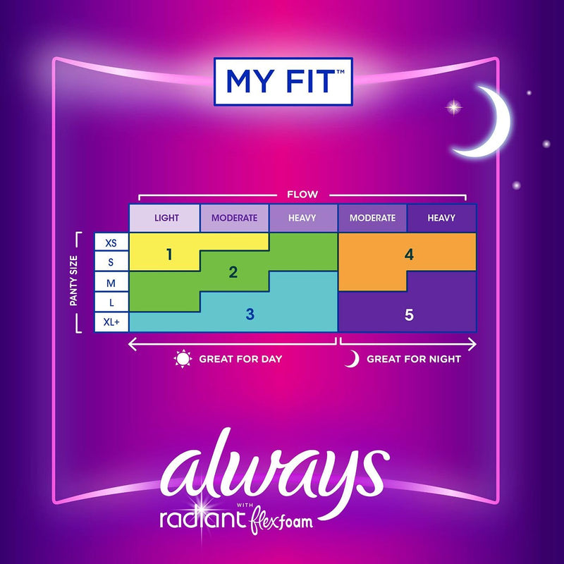 [Australia] - Always Radiant Feminine Pads for Women, Size 4 Overnight Pads, With Flexfoam, with Wings, Light Clean Scent, 20 Count (Pack of 3) Overnight (Size 4) 60 