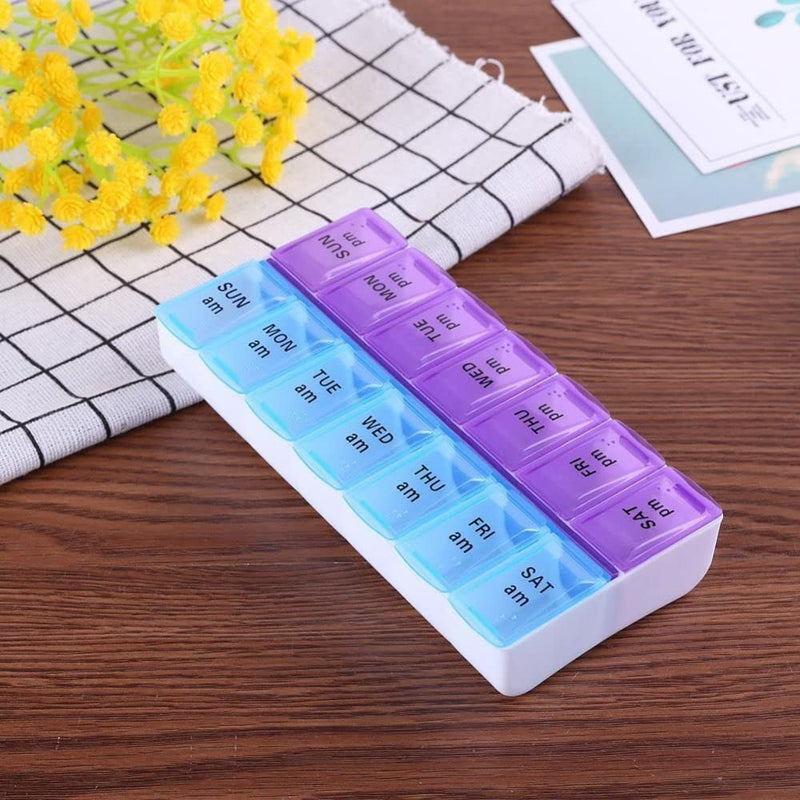 Extra Large Pill Organizer, XL 7 Day Pill Organizer 2 Times a Day, Weekly Daily Pill Case, Day Night Oversized Medicine Box, Vitamin Holder, Big Pill Container