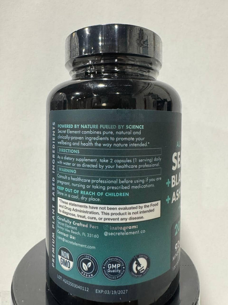 [Australia] - Irish Sea Moss Black Seed Oil Ashwagandha Ginger, 20,000mg Capsules, Seamoss Black Seed Oil Ashwagandha Burdock Root, All in One Supplement, 120 Capsules 120 Count (Pack of 1) Sea Moss Advanced 