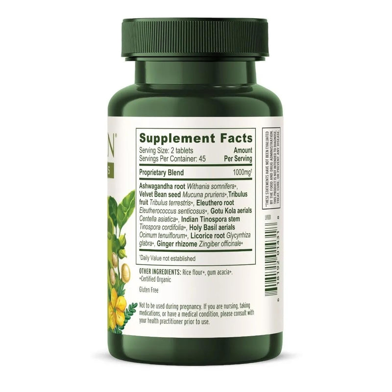 [Australia] - Banyan Botanicals Adrenal Nourish – Organic Adaptogen Supplement - Adrenal Support for Natural Energy with Organic Ashwagandha, Gokshura & Guduchi* – 90 Tablets – Non-GMO, Sustainably Sourced, Vegan 