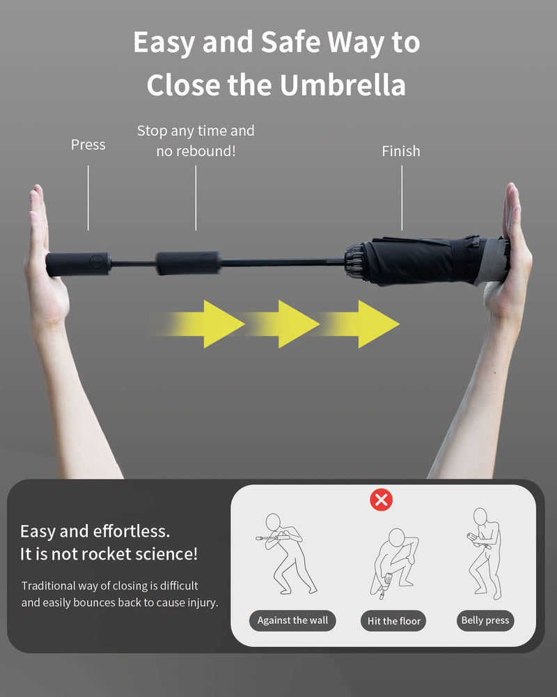 Jowua Anti-rebound Inverted Umbrella Water-repellent Quick Drying Fabric Blue *Water-repellent