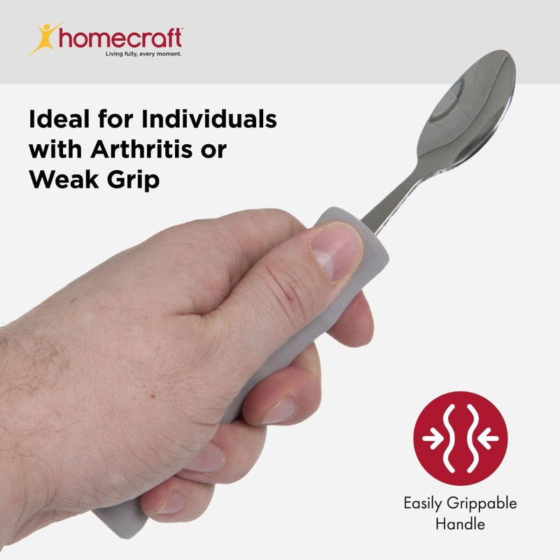 [Australia] - Homecraft Lightweight Foam-Handled Grip Junior Soup Spoon, Adaptive Utensil for Children, Adults, Elderly, and Handicapped, Ergonomic Easy-to-Grip Handle, Ideal for Arthritis or Weak Grip Teaspoon 