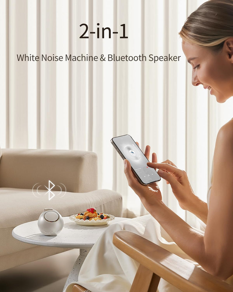 [Australia] - 2025 Mom's Choice Awards, Portable Sound Machine for Baby Adult, AI Cry Detection, 18 Soothing Sound, Bluetooth Rechargeable White Noise Machine for Home Office Travel, Nursery Light, Gray Putty Gray 