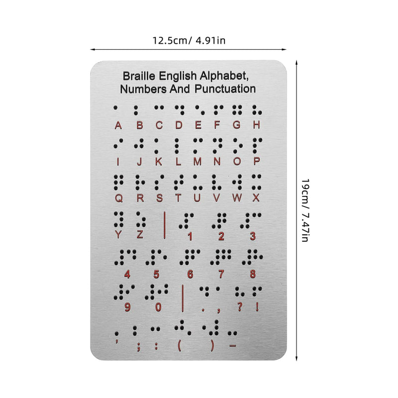 UPKOCH Braille Alphabet Board with Raised Dots for Numbers Punctuation 7.48X4.92 Inch Braille Learning Board Beginner-Friendly Teaching Aid for Blind Children Adults