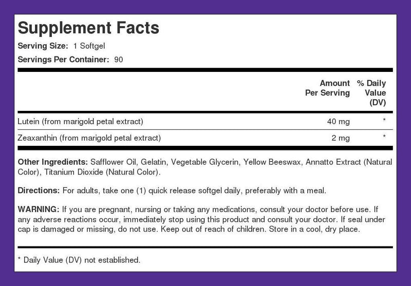 [Australia] - Piping Rock Lutein 40mg with Zeaxanthin | 90 Softgels | Eye Health Vitamins | Non-GMO, Gluten Free Supplement 