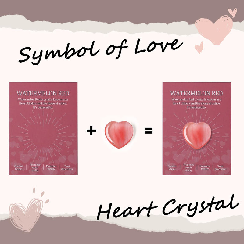 DUQGUHO 1 Inch Hearts Crystals and Healing Stones, Stocking Stuffers Teen | Reiki Gems Healing Crystals Set, Polished Gemstones Spiritual Gifts for Women 24 PCS 24 Colors