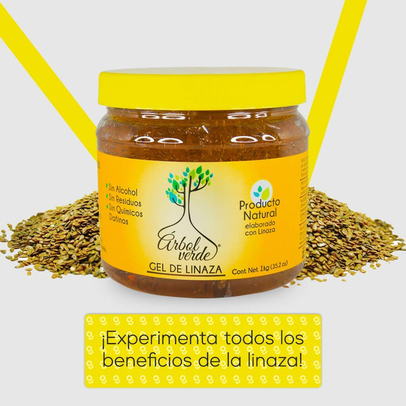 Linseed Hair Gel (17.6 oz) - Natural products- Fights Hair Loss - No alcohol, No sulfates, No Parabens, No Silicon