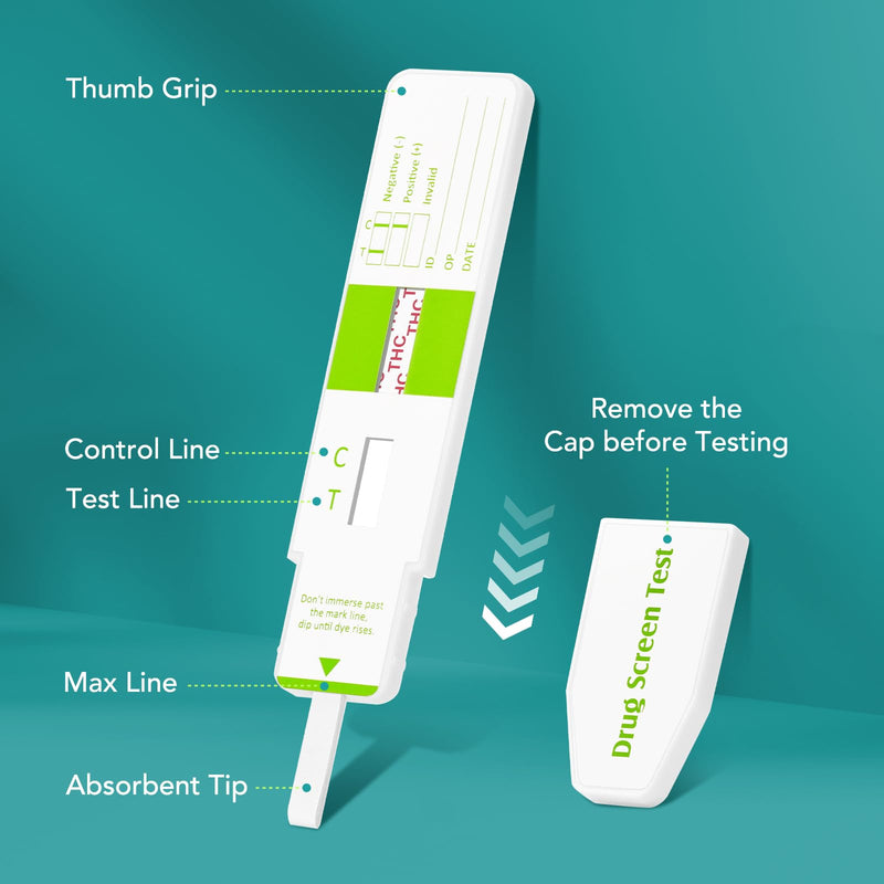 [Australia] - Easy@Home Marijuana Test Dip Card: Drug THC Urine Strips Kit for At Home Detox 50ng/mL Cutoff Level Over The Counter Use- Instant Testing Result in 5 Minutes - # EDTH-115 Pack of 5 5 Count (Pack of 1) 