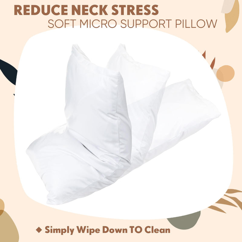 [Australia] - 20 x 26 Inches Waterproof Medical Pillow with Vinyl Protector, Reusable Hospital Pillow for Sleeping, Fluid and Stain Resistant, Wipeable Easy Clean, White 