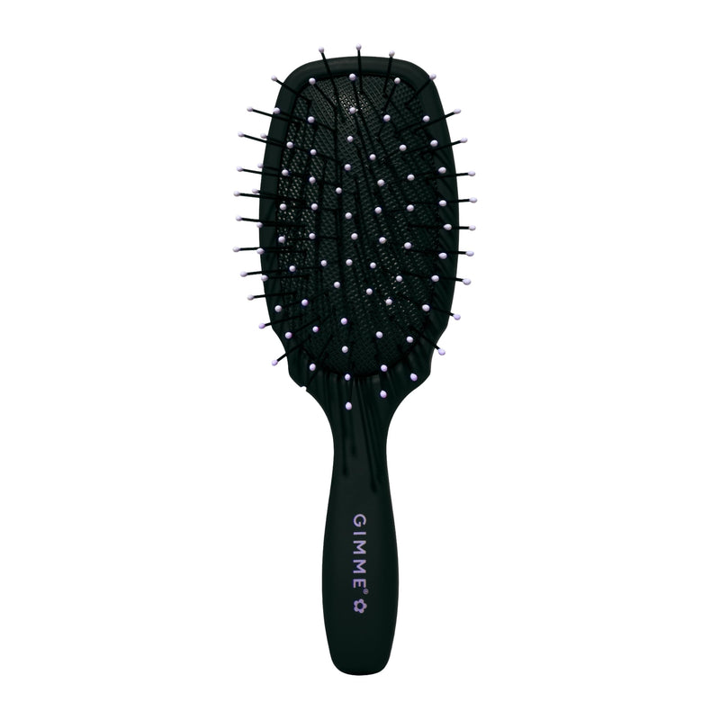Gimme Hair Brush - Mini Travel Detangler Brush for Thick Hair with Anti-Static, Heat-Resistant & Flexible Nylon Bristles - Hair Tools for Women, Teens & Girls, Black
