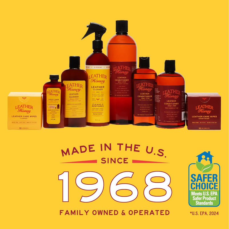 [Australia] - Leather Honey Leather Cleaner: Non-Toxic Leather Care Made in The USA Since 1968. Deep Cleans Leather, Faux & Vinyl - Couches, Car Seats, Purses, Tack, Shoes & Bags. Safe Any Colors & White Leather 8 Ounce (Pack of 1) 