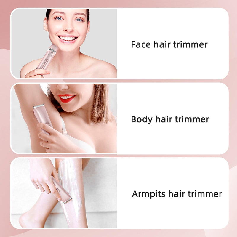 [Australia] - Bikini Trimmer for Women,Bikini Razor for Women Pubic Hair, 2 in 1 Wet & Dry Use Groomer,Painless Body Hair Trimmer for Face Legs Underarm Electric Shavers Razors Rechargable IPX7 Waterproof (Pink) Pink 