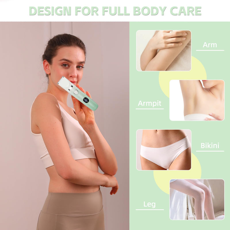 [Australia] - 3-in-1 Painless Bikini Trimmer for Women - Electric Pubic Hair Shaver with Ceramic Blade, Wet/Dry USB Razor for Underarm/Leg/Body, Rechargeable Ladies Grooming Kit 