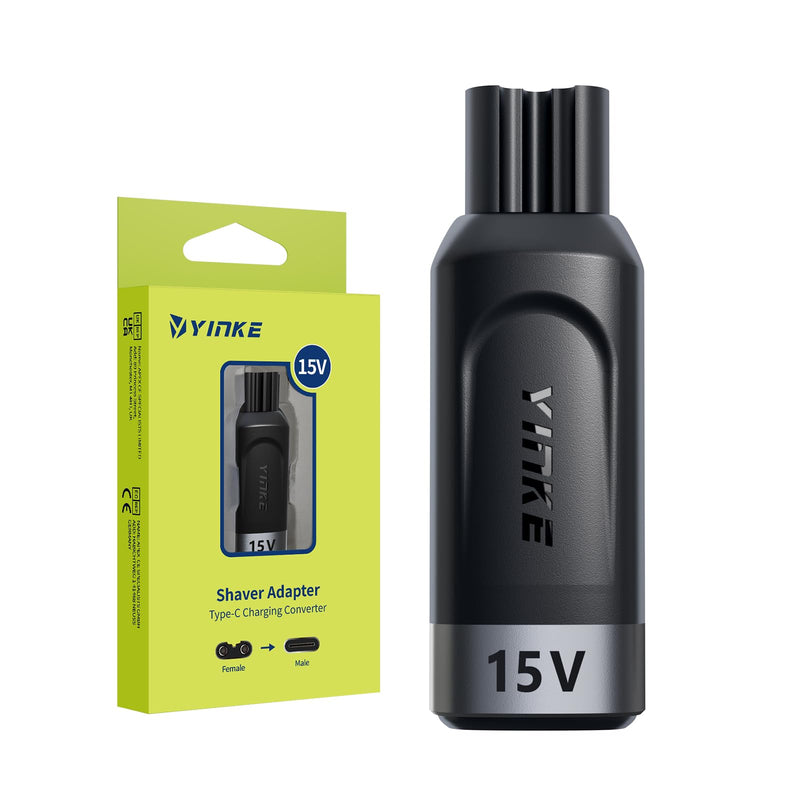 [Australia] - Yinke 15V HQ8505 Type-C Shaver Charger Adapter Charging Converter for Philips Norelco HQ8505 7000 5000 3000 Series, OneBlade QP6520 QP6530 QP6510, USB-C Shaver Converter (without cable), (S-010118) 15V-HQ8505 