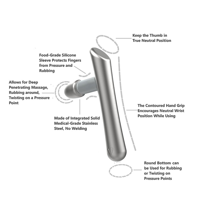 T-Bar Massage Tool - Myofascial & Foot Reflexology Massager, Stainless Steel, Heavy Duty