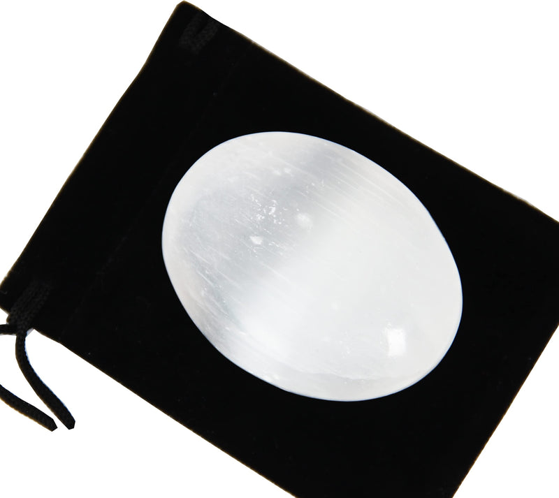 [Australia] - Selenite Stone Hand Flatterer - 1 Piece 70 to 90 Grams Selenite Crystal Stone Nature Gemstones, Soap Stone, Smooth Healing Crystal, Worry Stone Selenite (70 to 90 G) 