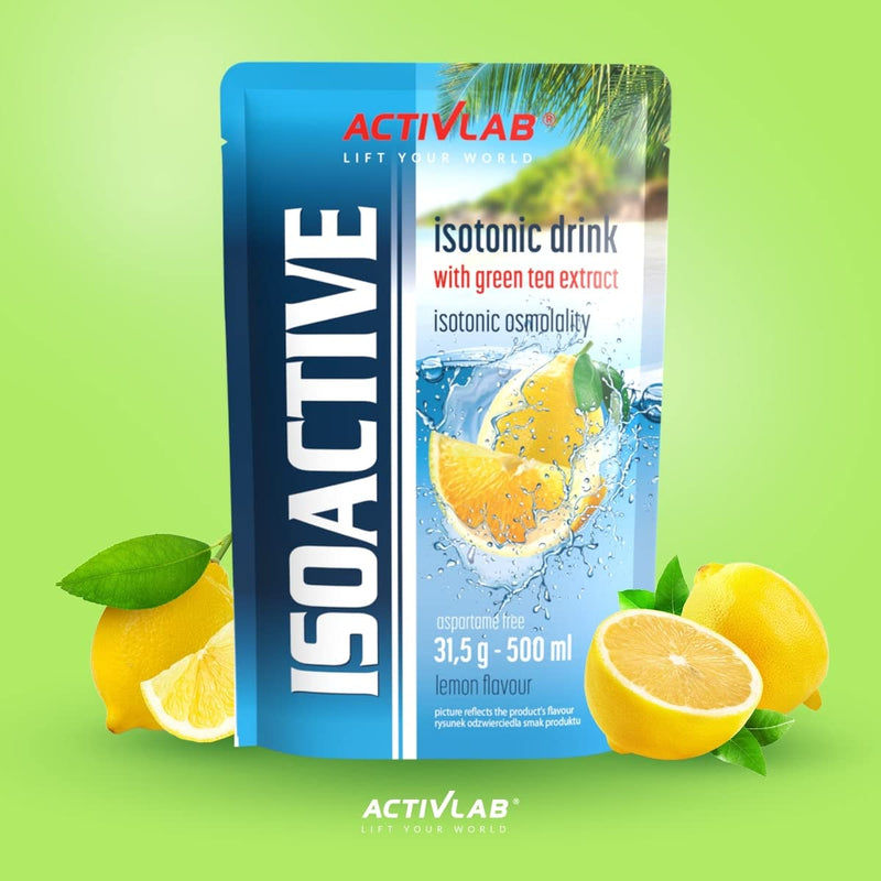 [Australia] - Activlab Isoactive Isotonic Drink | with GREEN TEA | Electrolytes | B vitamins | 20 x 31.5g | Lemon with green tea | 500 ml of a sports drink | practical bag | 3x laboratory tested 20 portions (pack of 20) 