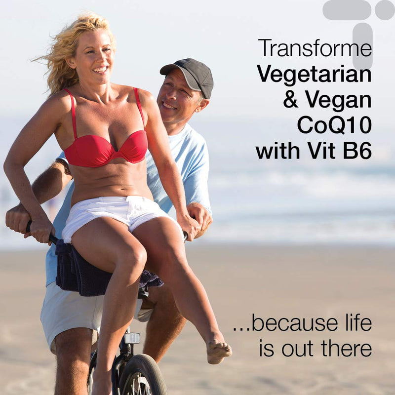 CoQ10 300mg with Vitamin B6 | 60 CoEnzyme Q10 Naturally Fermented Capsules | Vegetarian & Vegan | Natural Ingredients | Dairy & Gluten Free | Made in The UK by Transforme