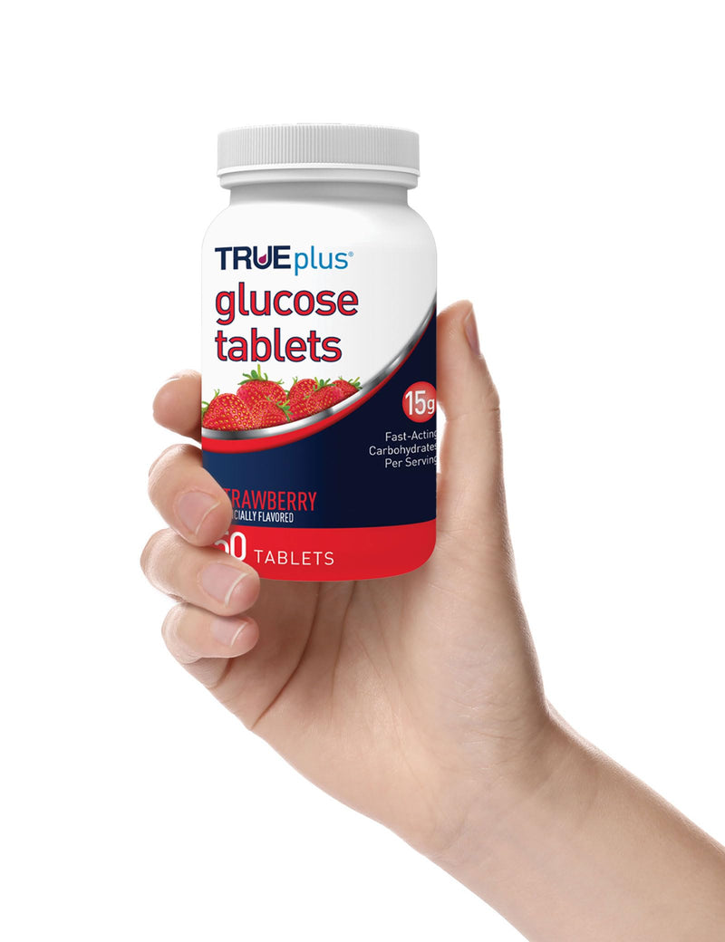 [Australia] - TRUEplus® Glucose Tablets, Strawberry Flavor - 50ct Bottle 50 Count (Pack of 1) 