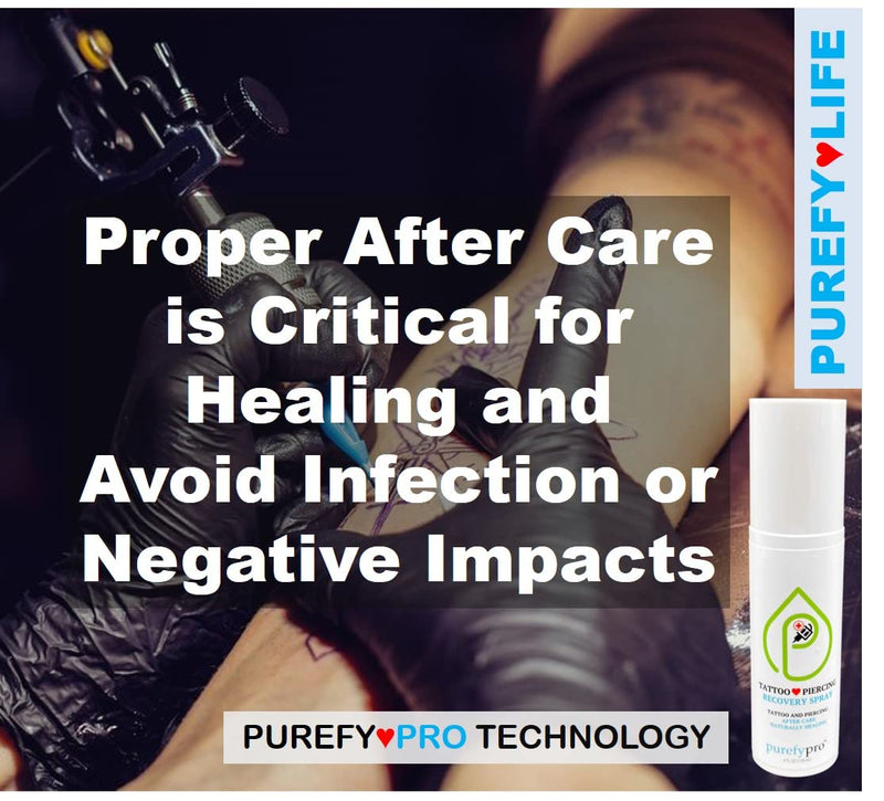 [Australia] - PUREFY Tattoo and Piercing Recovery Spray (4oz, 2pk) Natural Healing. Daily Care (incl. nose, tongue, skin, lips, eyes, etc.). Purefypro Cleansing Technology. Safe for Everyone. Use Anywhere on Body. 