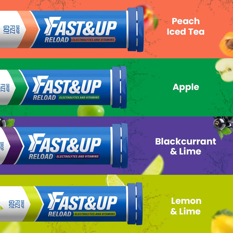 Fast&Up Reload – Energising Electrolyte Drink - Variety Pack - 80 Effervescent Hydration Tablets - Added Vitamin C & B12 - Vegan 20 count (Pack of 4)