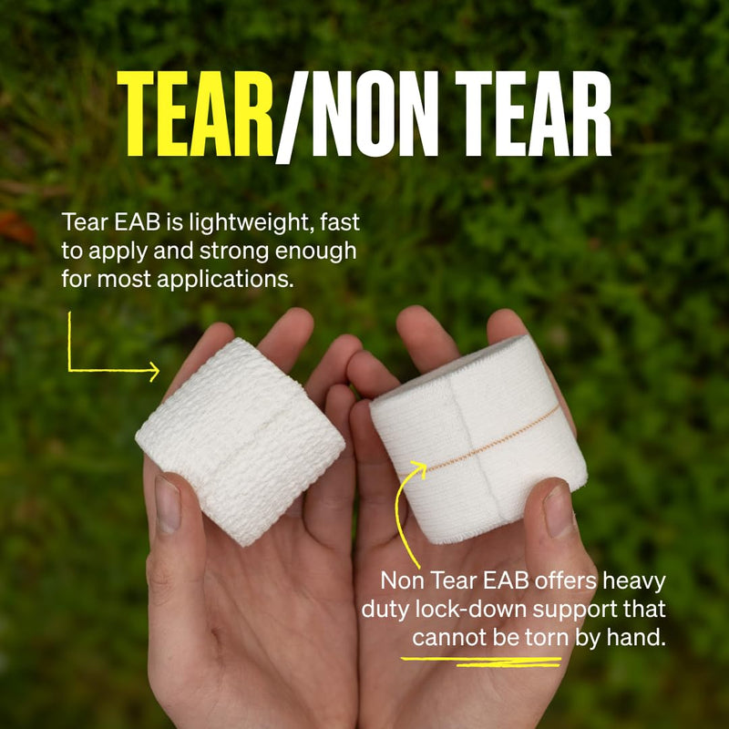 Box of 24 Rolls - SPORTTAPE Elastic Adhesive Bandage - 2.5cm x 4.5m - Tearable EAB for Thumb, Hand & Finger Strapping, Golf & Weightlifting Tape | First Aid & Medical Tape 2.5x450 cm (Pack of 24)