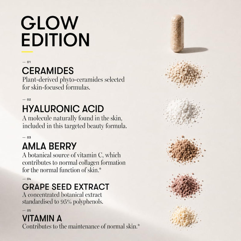 Equi Glow Edition | Hyaluronic Acid PhytoCeramide Capsules | Vitamin A Antioxidant Beauty Supplement | Vegan Formula for Hydration, Radiance, Complexion Nutrition | Skincare Support | 30 Day Supply