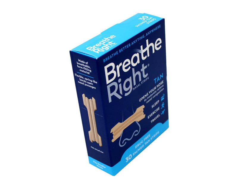 [Australia] - Breathe Right Nasal Strips Original Tan Small/Medium 30 ea (Pack of 4) 
