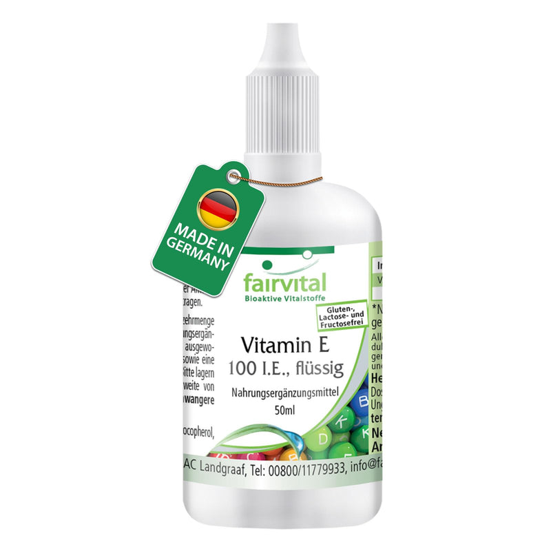 [Australia] - Fairvital | Vitamin E oil 100 IU drops - 50ml - with over 1200 drops - VEGAN 