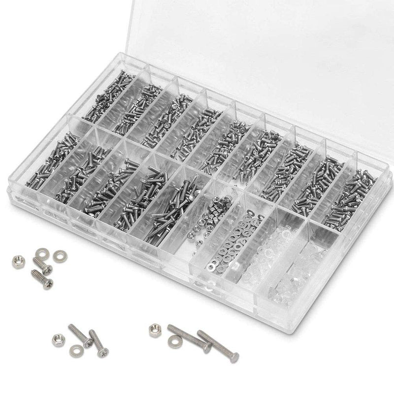 [Australia] - Eyeglasses Repair Kit, HKIDEE Sunglasses Repair Kit with 1000PCS Eyeglass Screws and 6 Pcs Screwdrivers Tweezer for Glasses, Sunglass, Watch Clock Spectacle Repair 