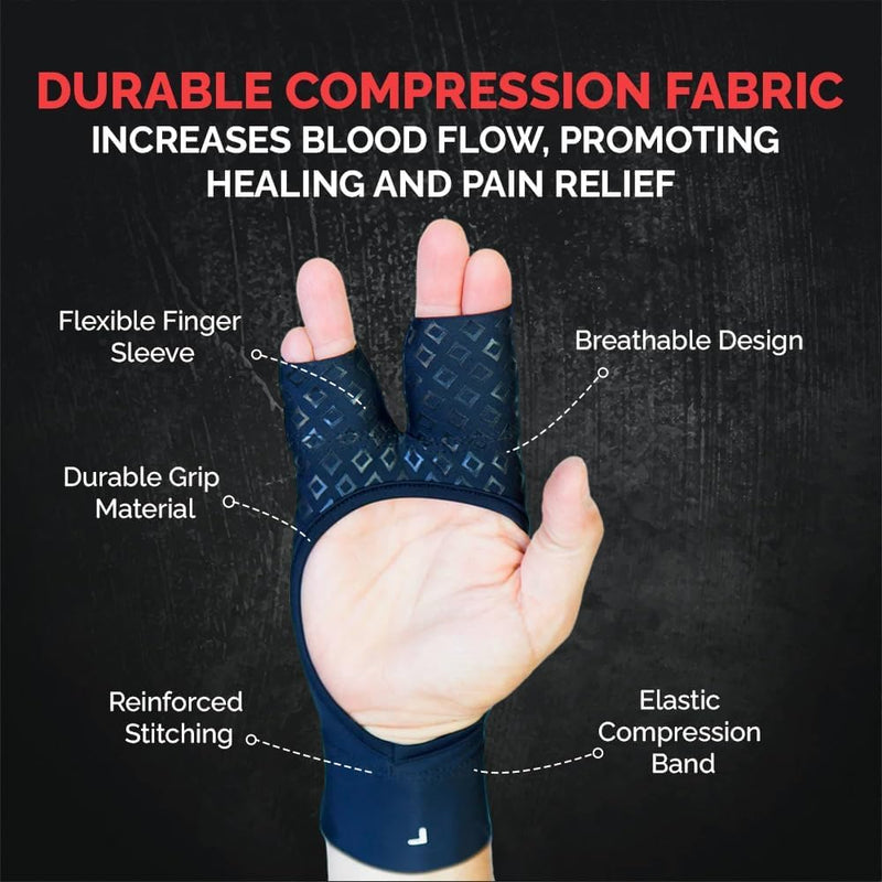 [Australia] - Grappz Finger Support Athletic Compression Gloves – Athletic Buddy Tape & Trigger Finger Splint Alternative – Finger Sleeve & Brace, Arthritis Pain Relief & Joint Stabilizer for All Sports, Unisex X-Small 