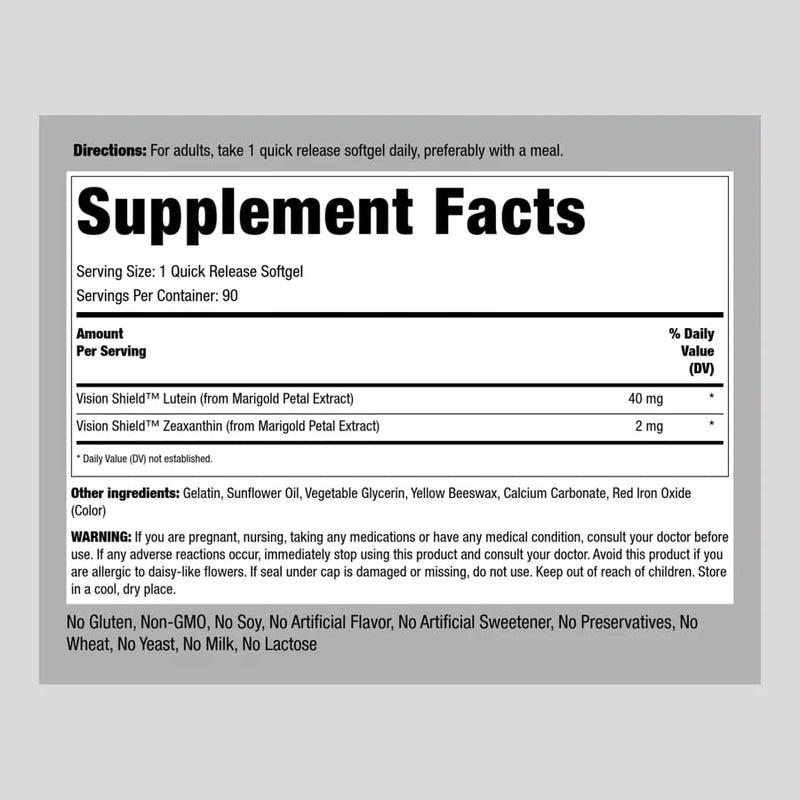 [Australia] - Piping Rock Lutein 40mg with Zeaxanthin | 90 Softgels | Eye Health Vitamins | Non-GMO, Gluten Free Supplement 