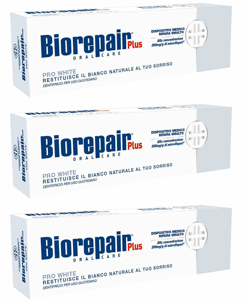 [Australia] - Biorepair Pro White Daily Toothpaste - 2.54 Fluid Ounces (75ml) Tubes (Pack of 3) [ Italian Import ] 