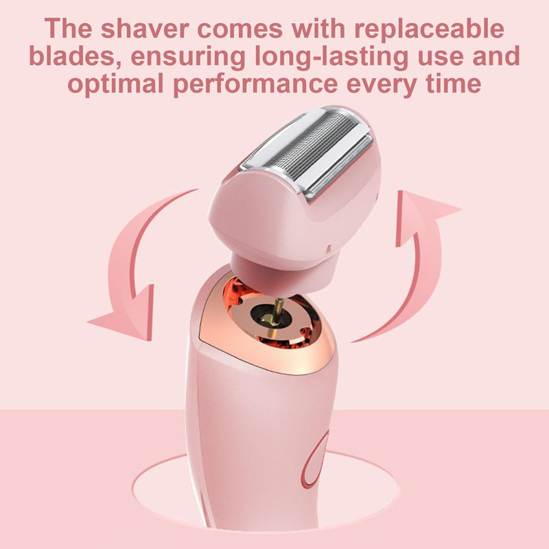 [Australia] - Women's Shaver, 2 in 1 Intimate Razor for Women Layhou Electric Shaver with IPX7 Waterproof, Painless Epilator, Wireless UBS Wet/Dry Epilator for Face Bikini Legs Arms Body (Pink) Pink 