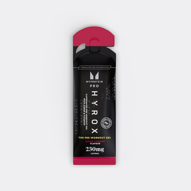 Myprotein PRO x HYROX The Pre-Workout Gel | 230mg Caffeine with Natural Guarana | Beta-Alanine, Citrulline Malate & Taurine | Boost Energy, Focus & Endurance | Vegan | Sour Cherry Flavour 12 x 60ml 12 g (Pack of 1)