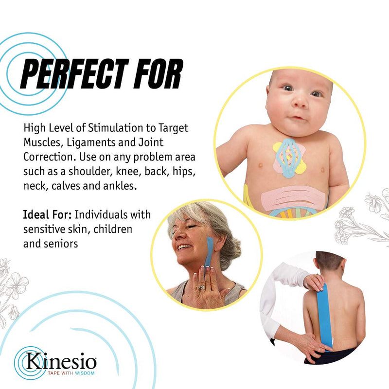 Kinesio Taping - Elastic Therapeutic Athletic Tape Tex Gold Light Touch Bundle - Sakura Pink & Fuji Purple – 2 in. x 16.4 ft - 2 Rolls