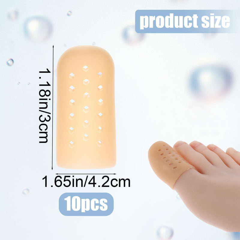 [Australia] - Sibba 10x Support Breathable Toe Protection Pads Big Toe Caps Covers with Holes Silicone Foot Pads Comfortable Toe Cover Hammer Toes Splint Corns Friction Ingrown Toenails 
