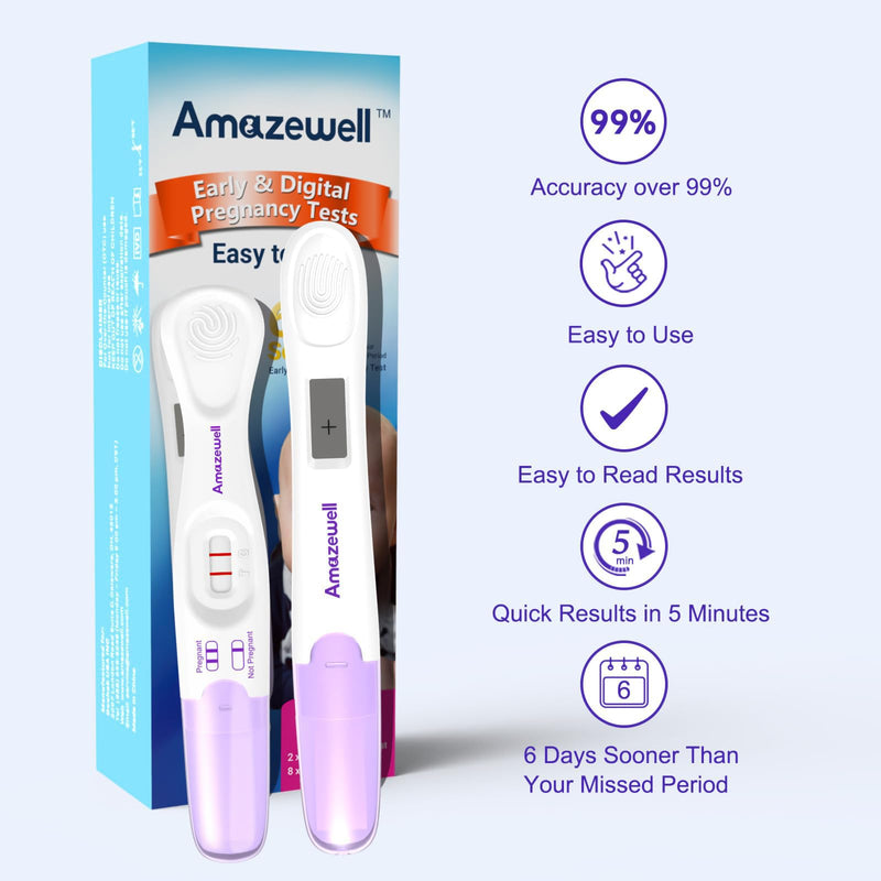 Early Detection Pregnancy Test Kit, Early Result Digital Pregnancy Test at Home, Pregnancy Tests with Cup,10 Tests(2 Digital+8 Early+1 Urine Cup) 8 Early + 2 Digital + 1 Urine Cup