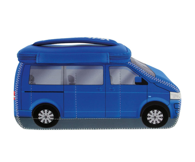 BRISA VW Collection - T5 T6 Bus Camper Toiletry Bag Cosmetic Case | Volkswagen Toiletry Bag Cosmetic Case, Water-Repellent, Hanging Hook, 4 Mesh Pockets for Travel, Neoprene, Blue/Large