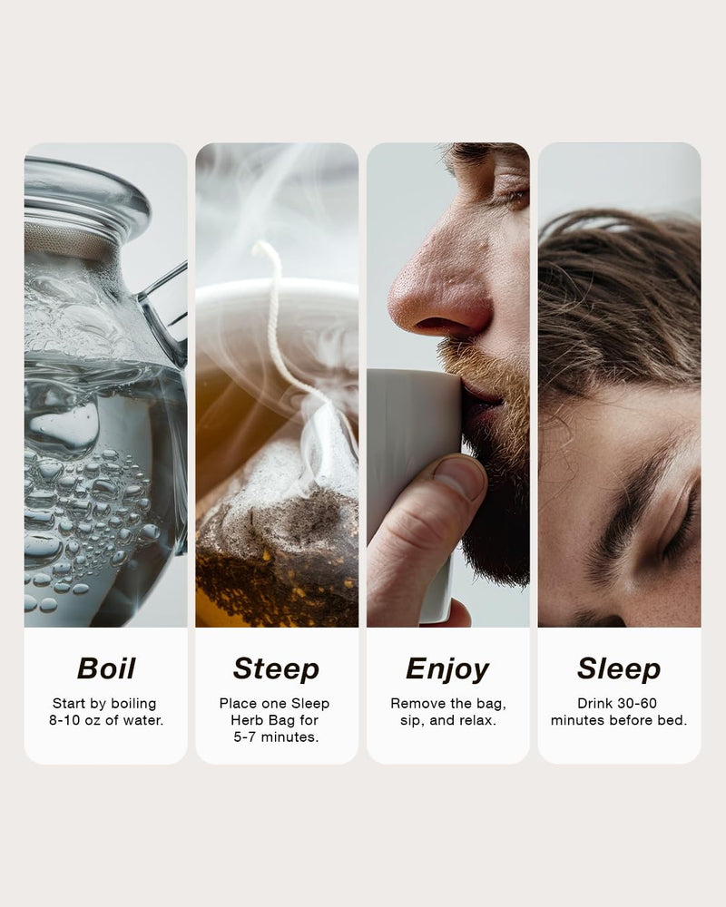 [Australia] - Great Sleep Herb | for Restful Sleep & Relaxation | Chamomile Tea with GABA, Magnesium & 5-HTP | Premium Herbal Sleep Support | USA Made - 15 Tea Bags (15 Day Supply) 