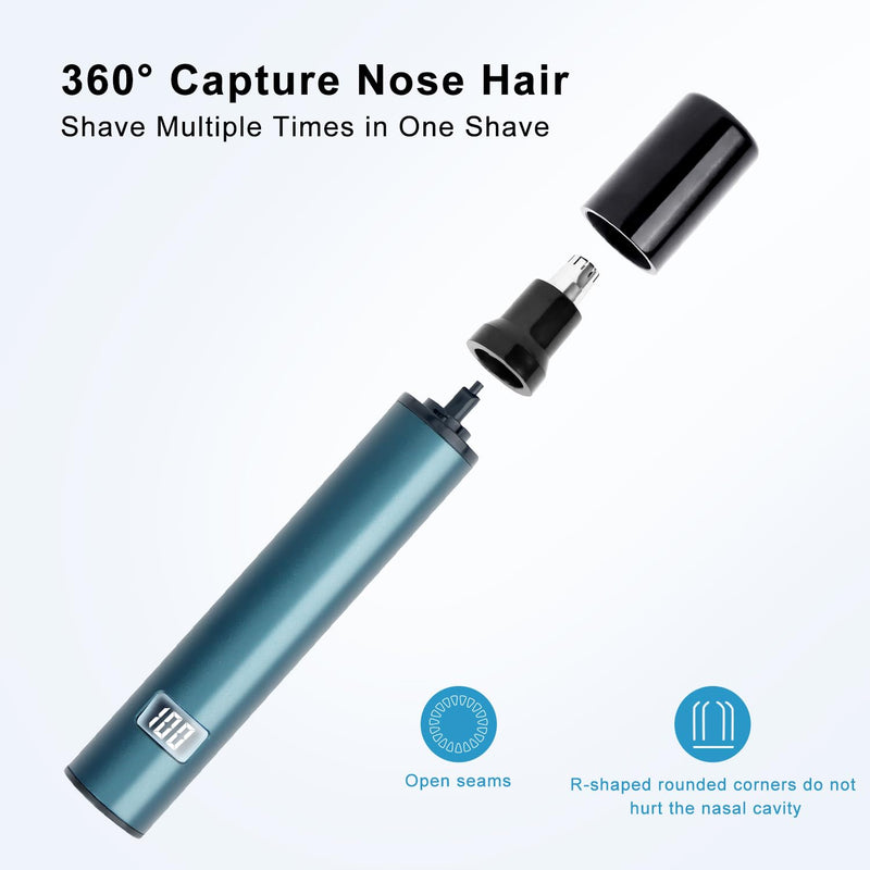 [Australia] - OWill 2 in 1 Nose Hair Trimmer Men/Women, Type-C Rechargeable Digital Power Display Full Aluminum Body Nose Trimmer, Washable Nose Hair Trimmer 